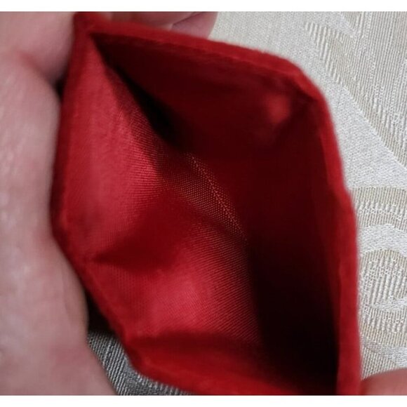 ELIZABETH ARDEN VINTAGE 1980s Red Faux Suede Travel MIRROR Compact Pouch NEW - Picture 6 of 6